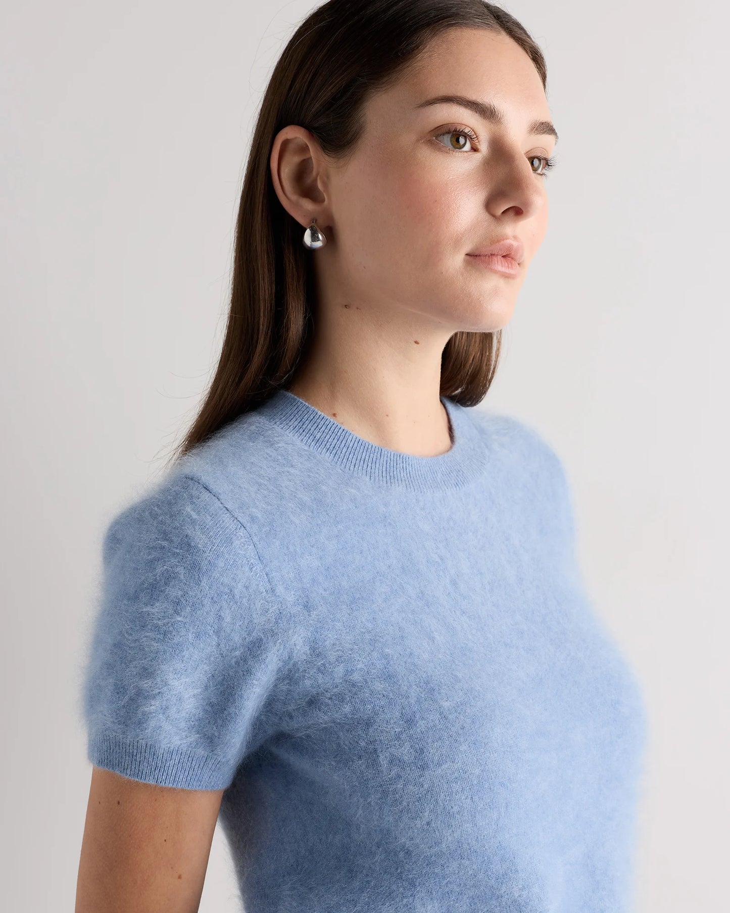 Women's Brushed Cashmere Tee - XS / Ivory
