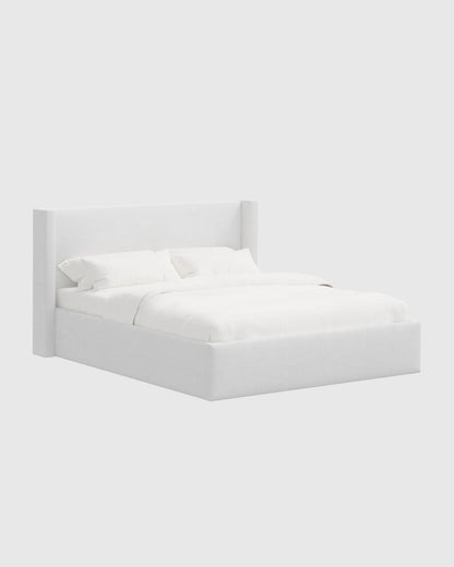 100% Linen Wingback Bed - Full / Canvas