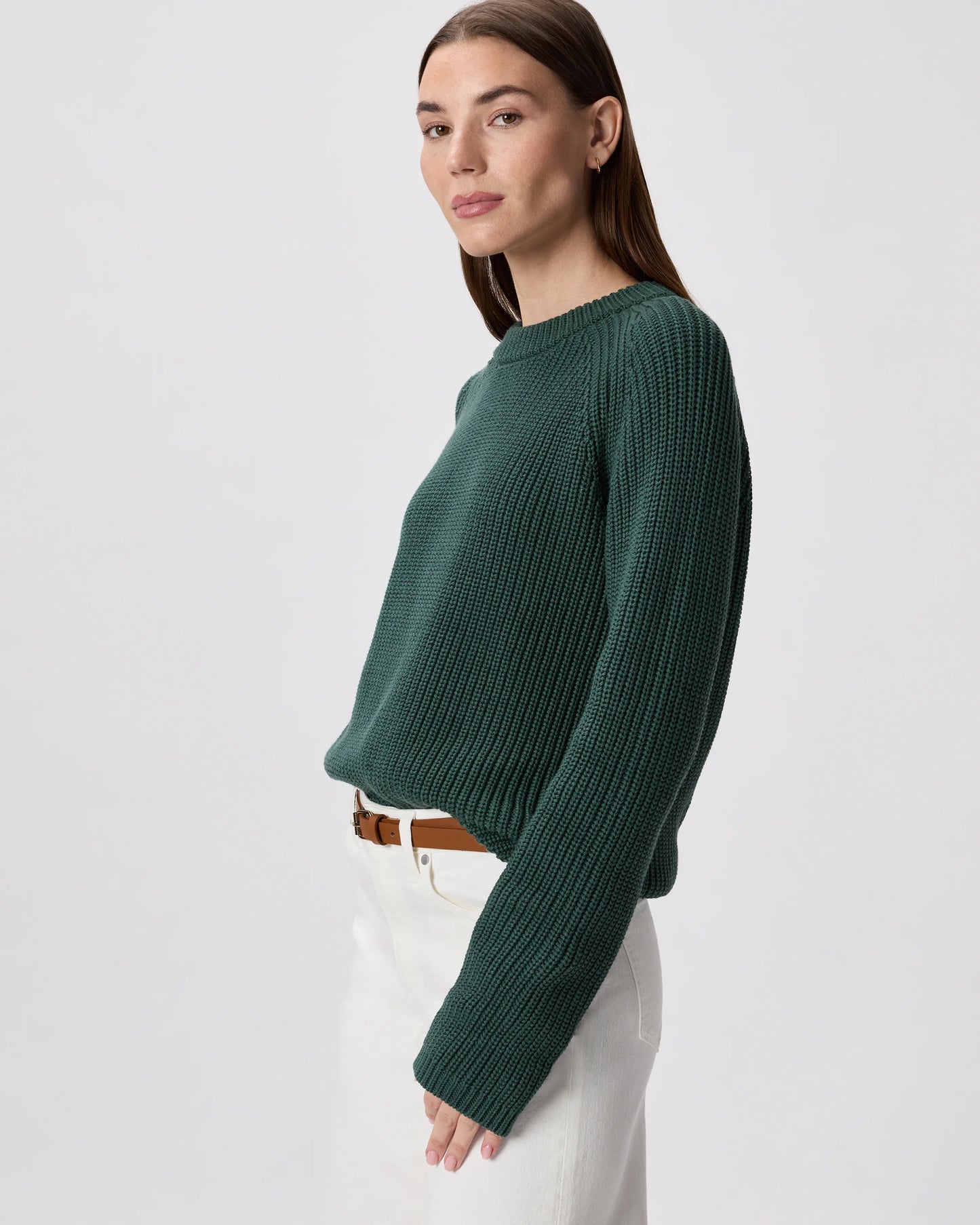 100% Organic Cotton Fisherman Crew Sweater - XS / Sapphire Blue