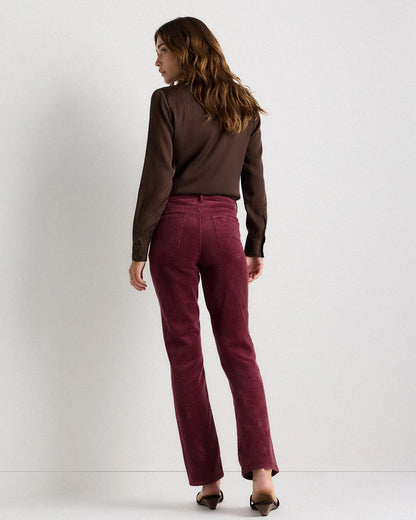 Organic Stretch Corduroy Straight Leg Pants - 0 / Espresso
