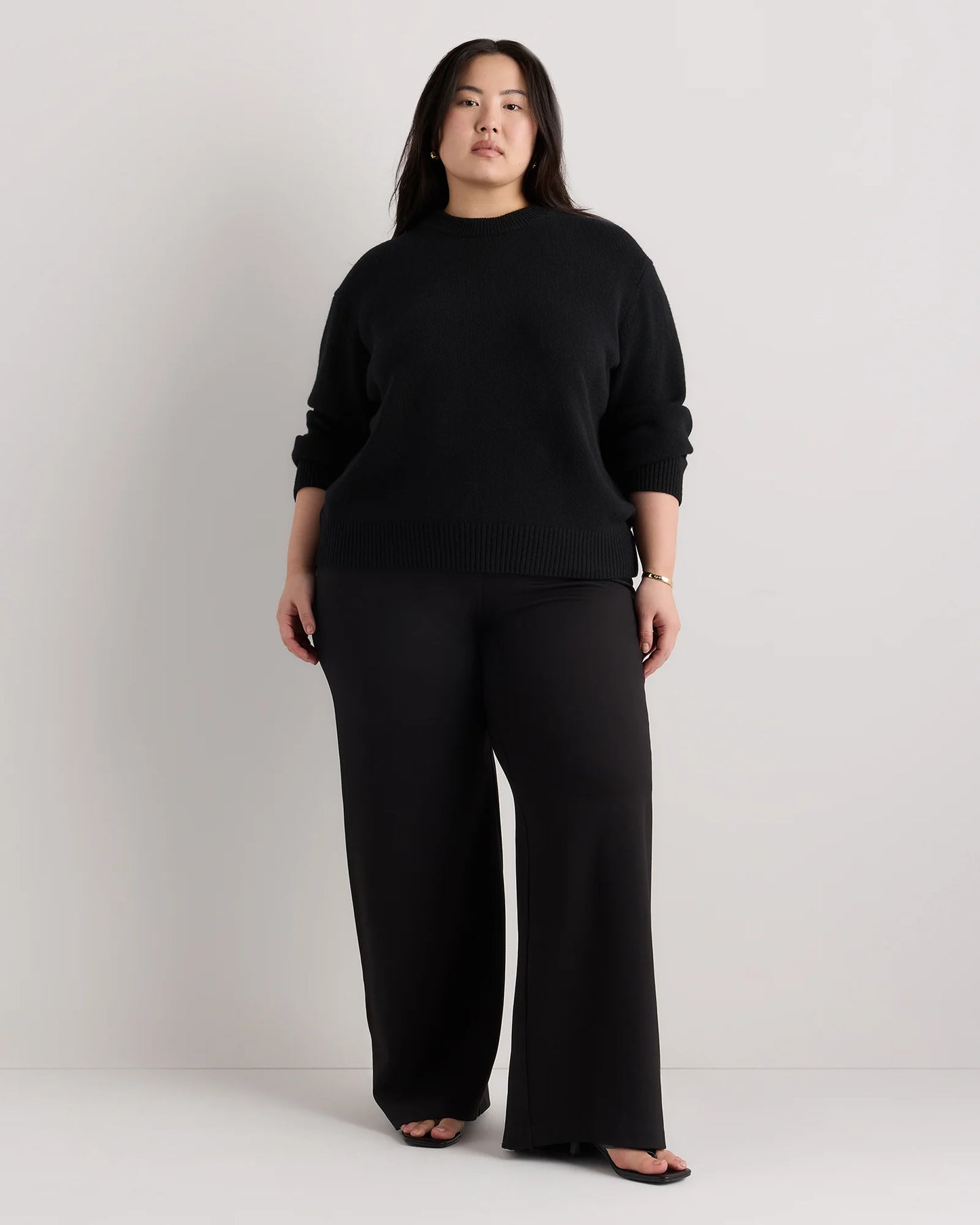 Mongolian Cashmere Oversized Crewneck Sweater - 1X / Oatmeal