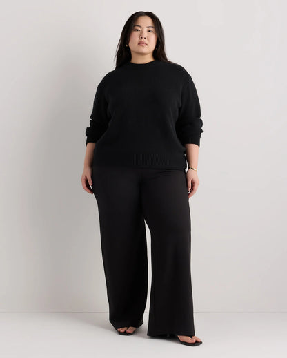 Mongolian Cashmere Oversized Crewneck Sweater - 1X / Oatmeal