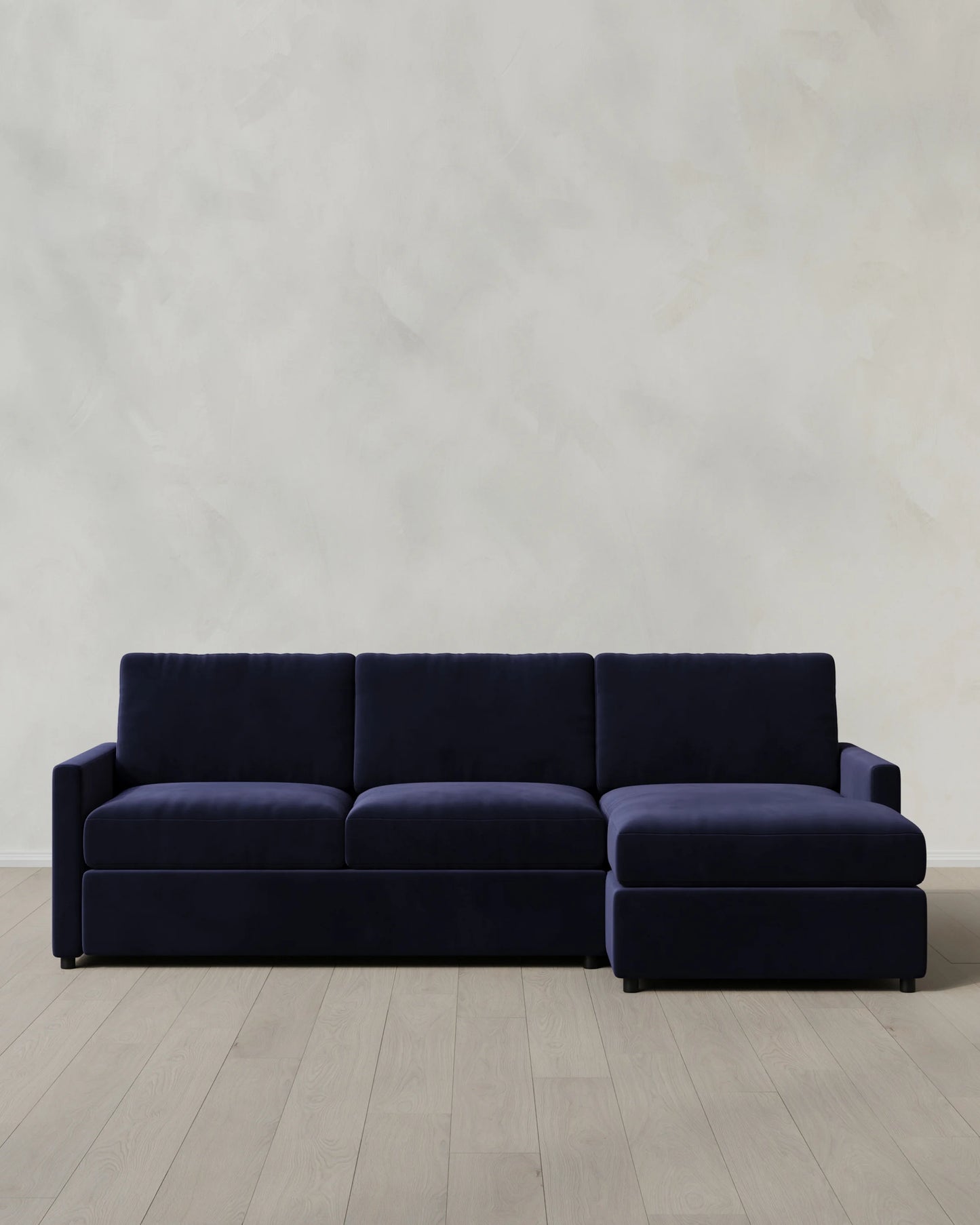 Brennan Chaise Sectional in Performance Velvet - Right Arm / Pine