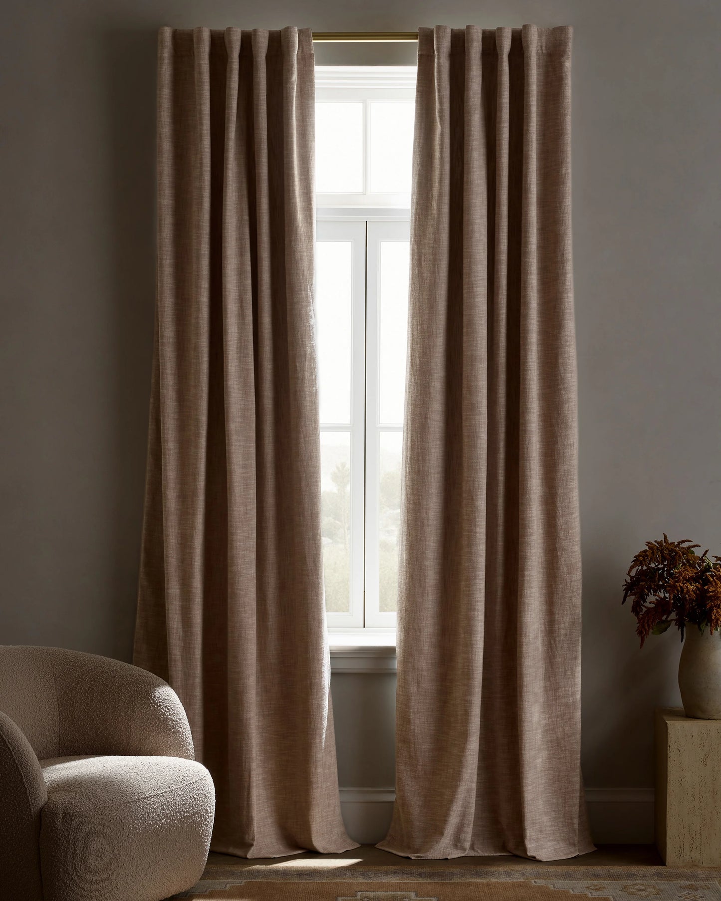Textured Cotton True Blackout Curtain - 48x84 / White