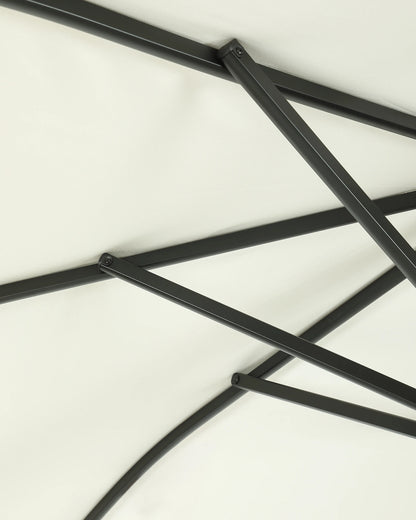 9' Round Sunbrella Outdoor Umbrella and Base - One Size / Natural/Black