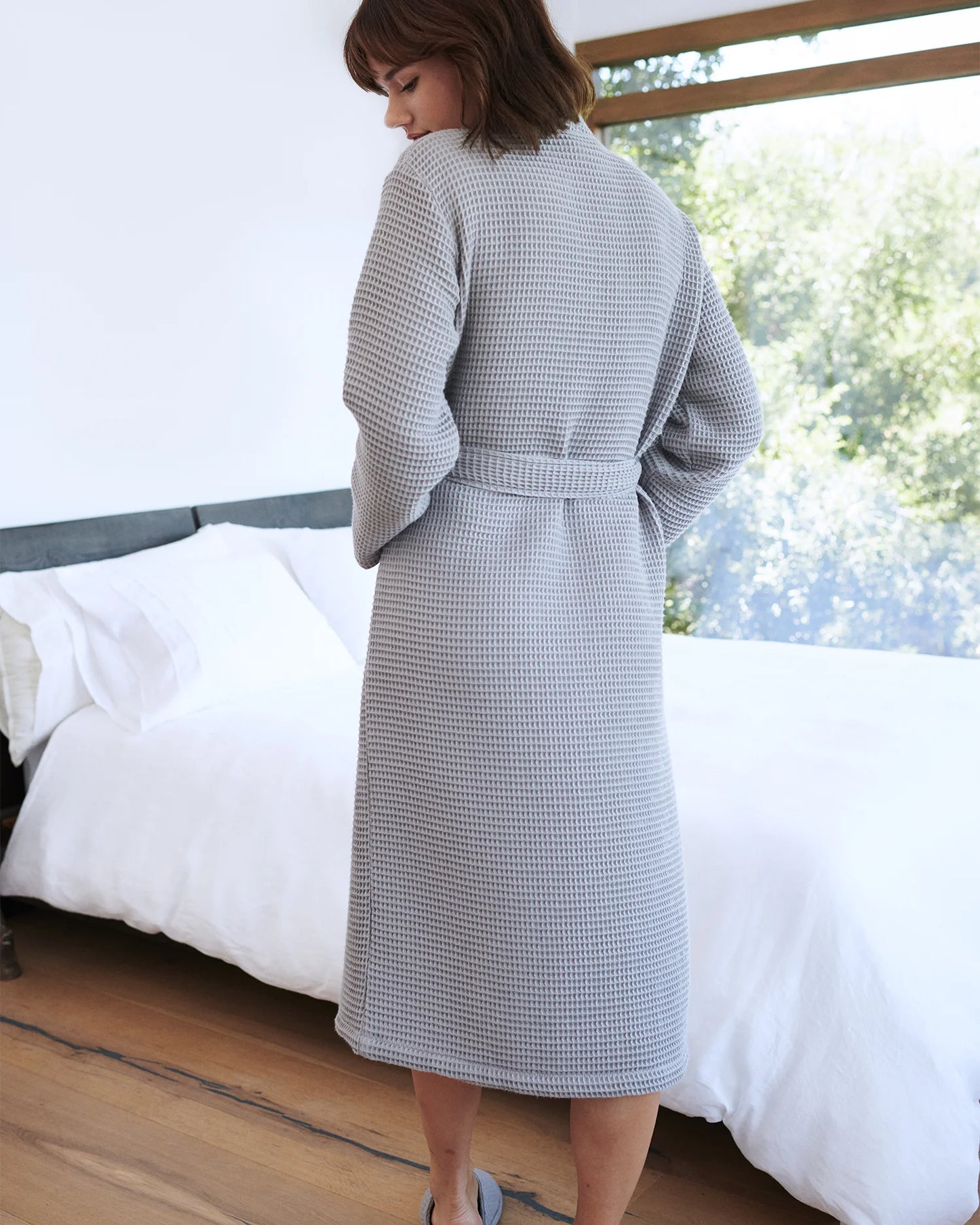 Organic Turkish Waffle Robe - XS / White