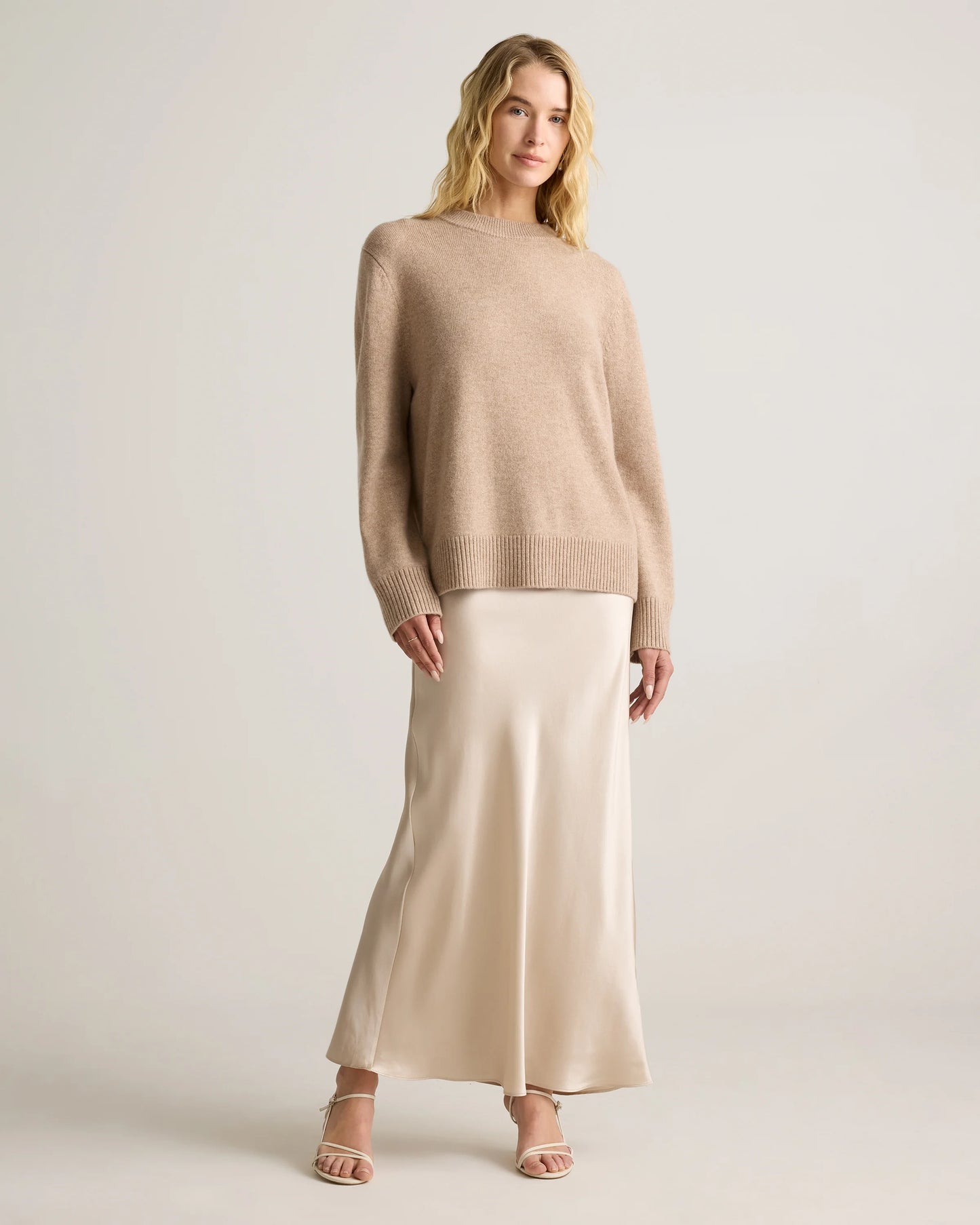 Mongolian Cashmere Oversized Crewneck Sweater - XS / Brown