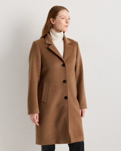 Camel Hair Single-Breasted Midi Coat - XS / Mocha Brown