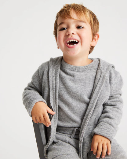Washable Cashmere Full Zip Hoodie - 2T / True Navy
