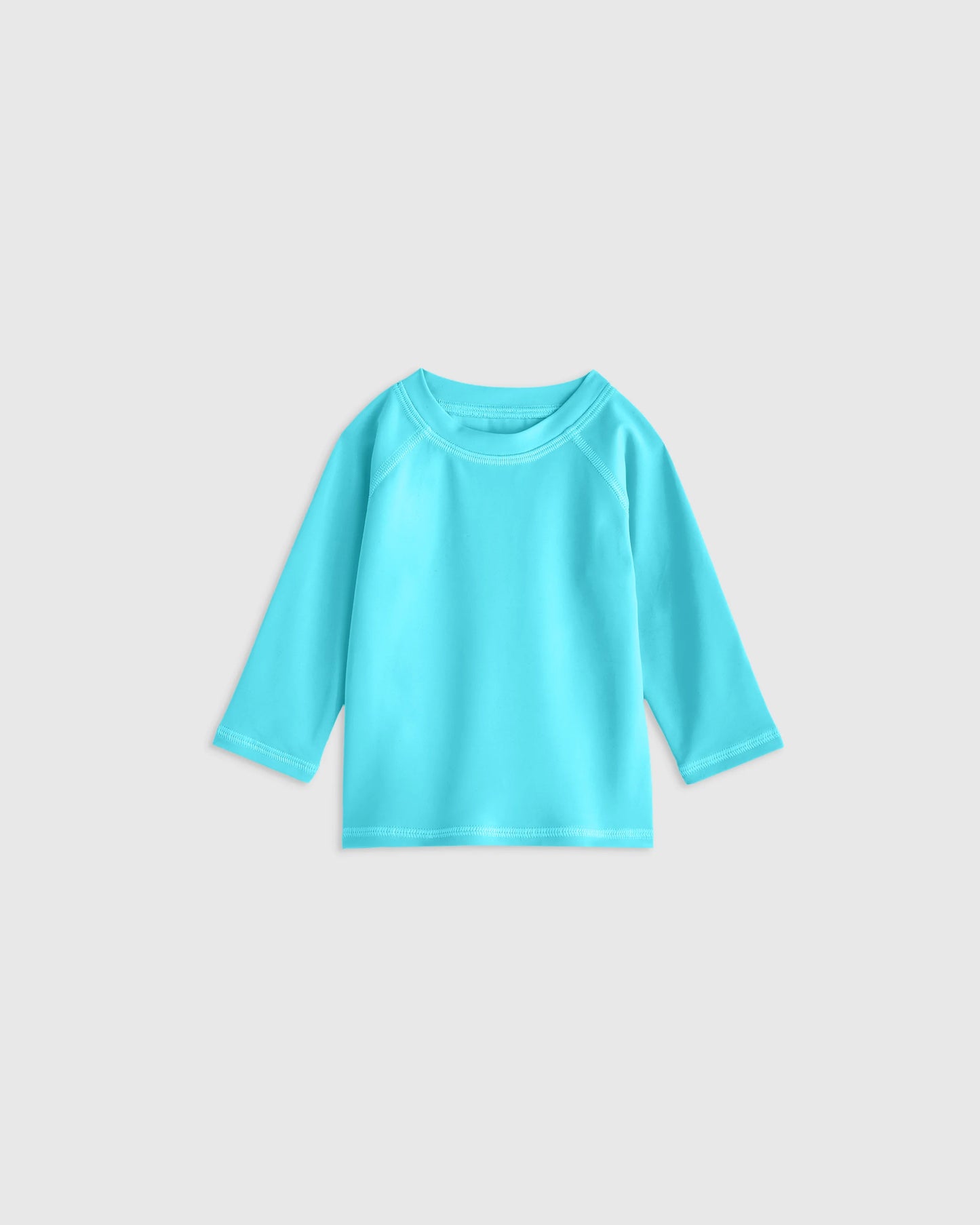 Long Sleeve Raglan Rash Guard - 6-9M / Island Aqua