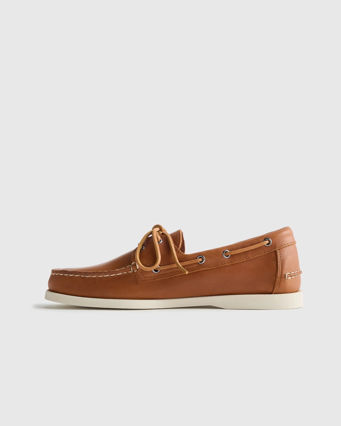 Water Resistant Leather Boat Shoe - 7 / Brunette