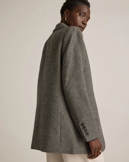 Italian Wool Oversized Blazer - XS / Textured Brown