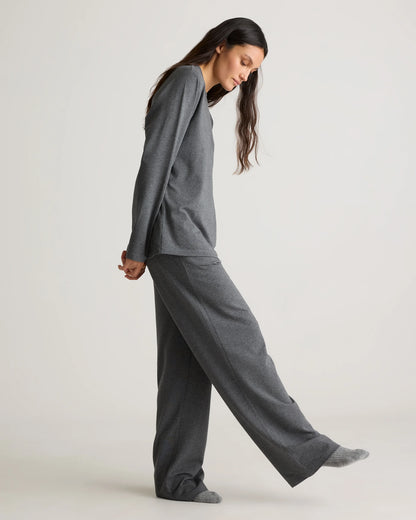 Dream Lounge Oversized Long Sleeve Pajama Set - XS / Light Heather Grey