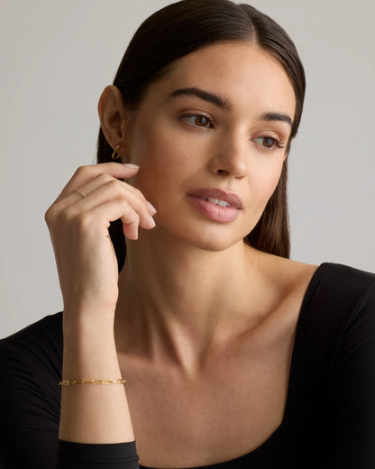 14K Gold Paperclip Chain Bracelet - 7" / Yellow Gold