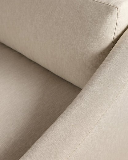 Hollis Slope Arm Sofa in Performance Chenille Linen Blend - 72" / Snow
