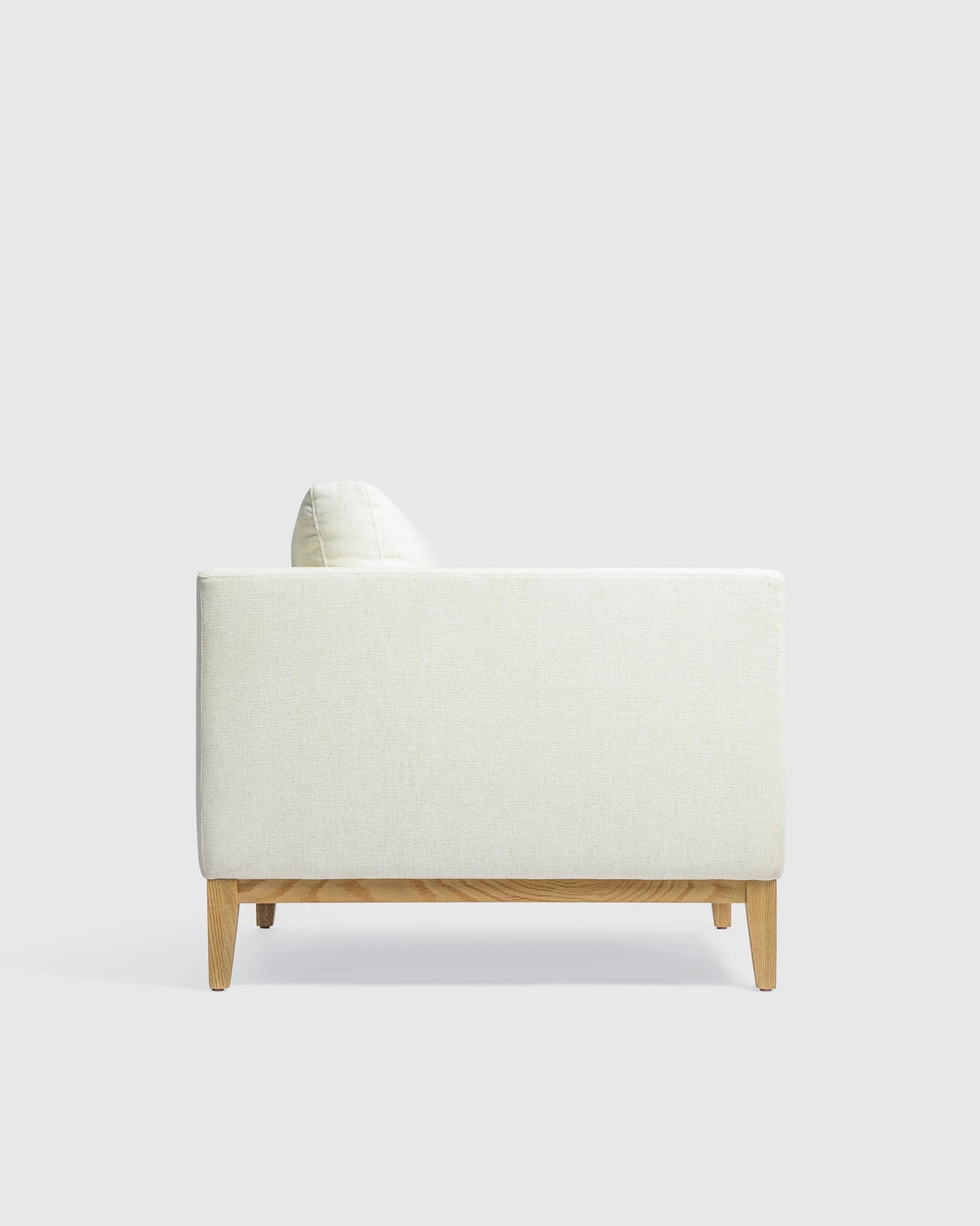 Performance Chenille Linen Blend Accent Chair with Solid Oak Base - One Size / Snow