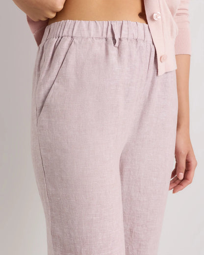 100% European Linen Pants - XS / White