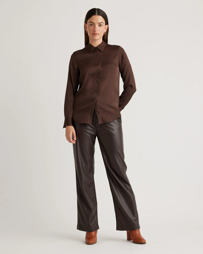 Washable Stretch Silk Blouse - XS / Moonstone Blue
