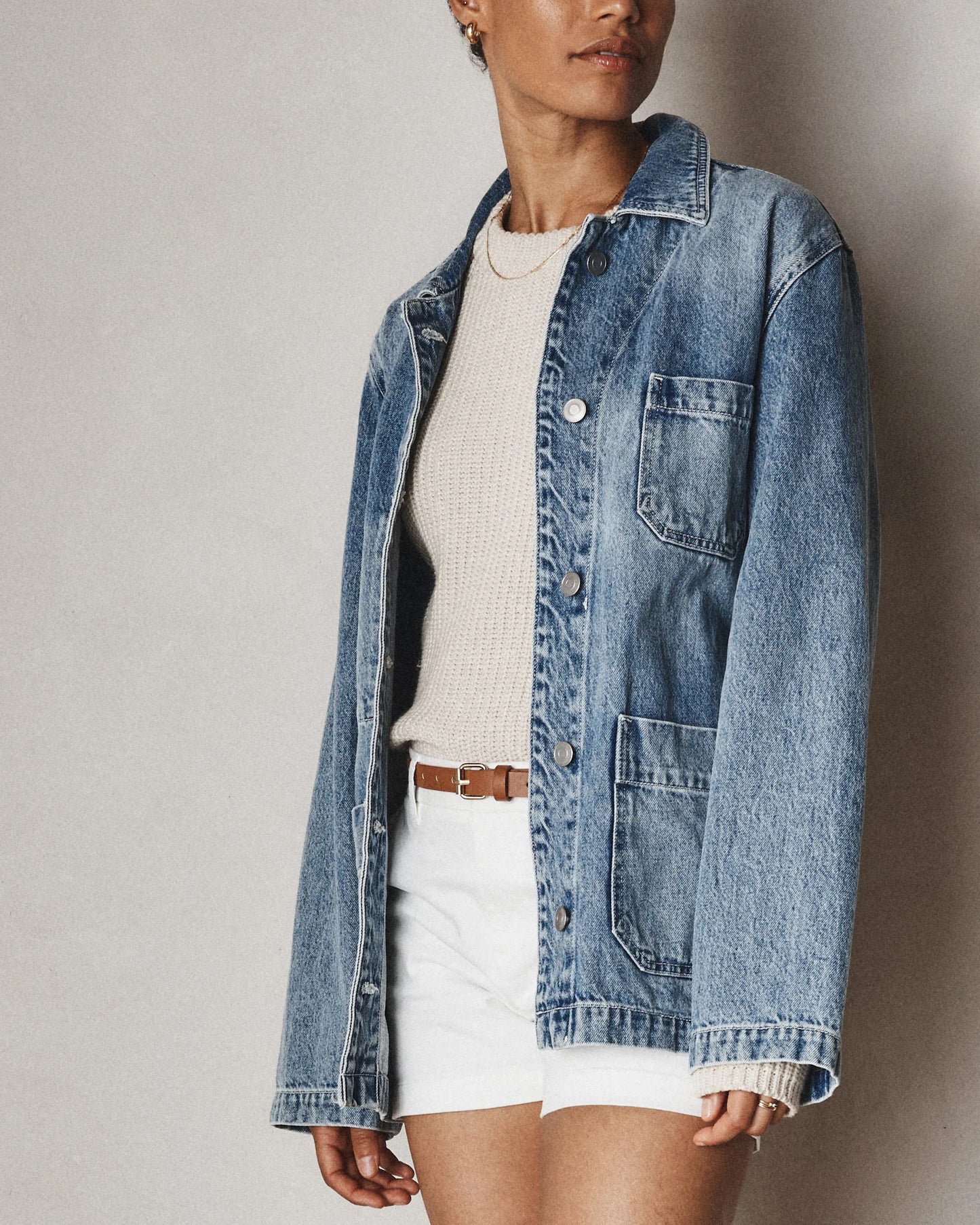 100% Organic Cotton Denim Chore Jacket - XS / Indigo Blue