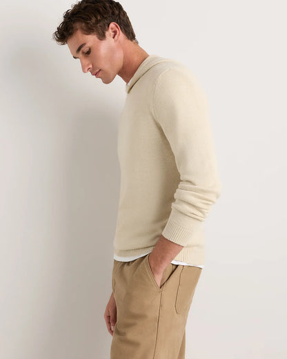Alpaca-Wool Hooded Sweater - S / Heather Navy