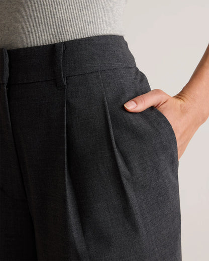 Italian Wool Pleated Trouser - 0 / Black