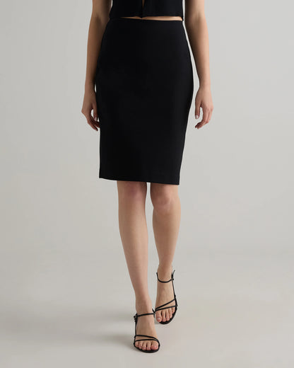Ultra-Stretch Ponte Pencil Skirt - XS / Charcoal