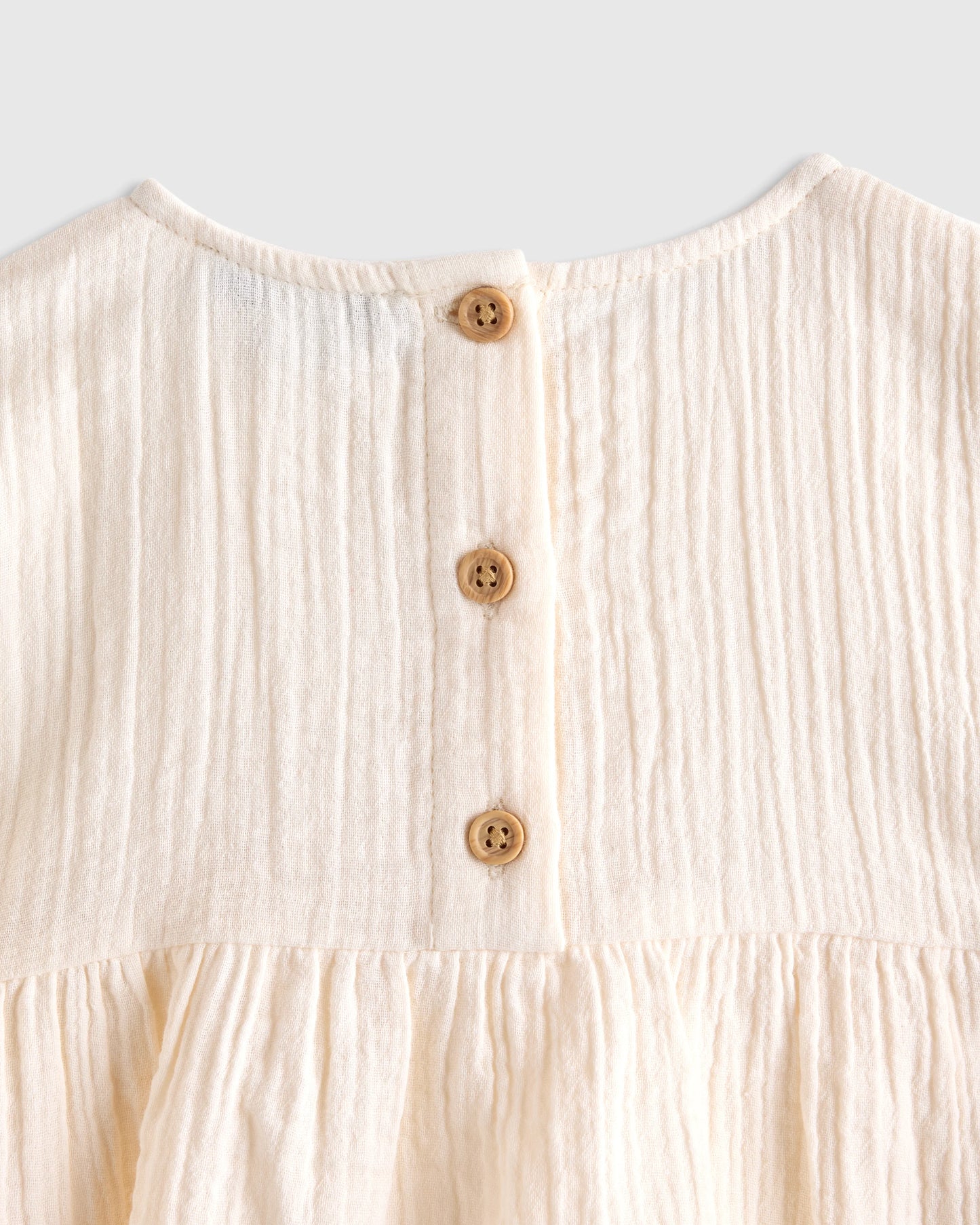 100% Organic Cotton Gauze Dress - 6 / Vintage Cream