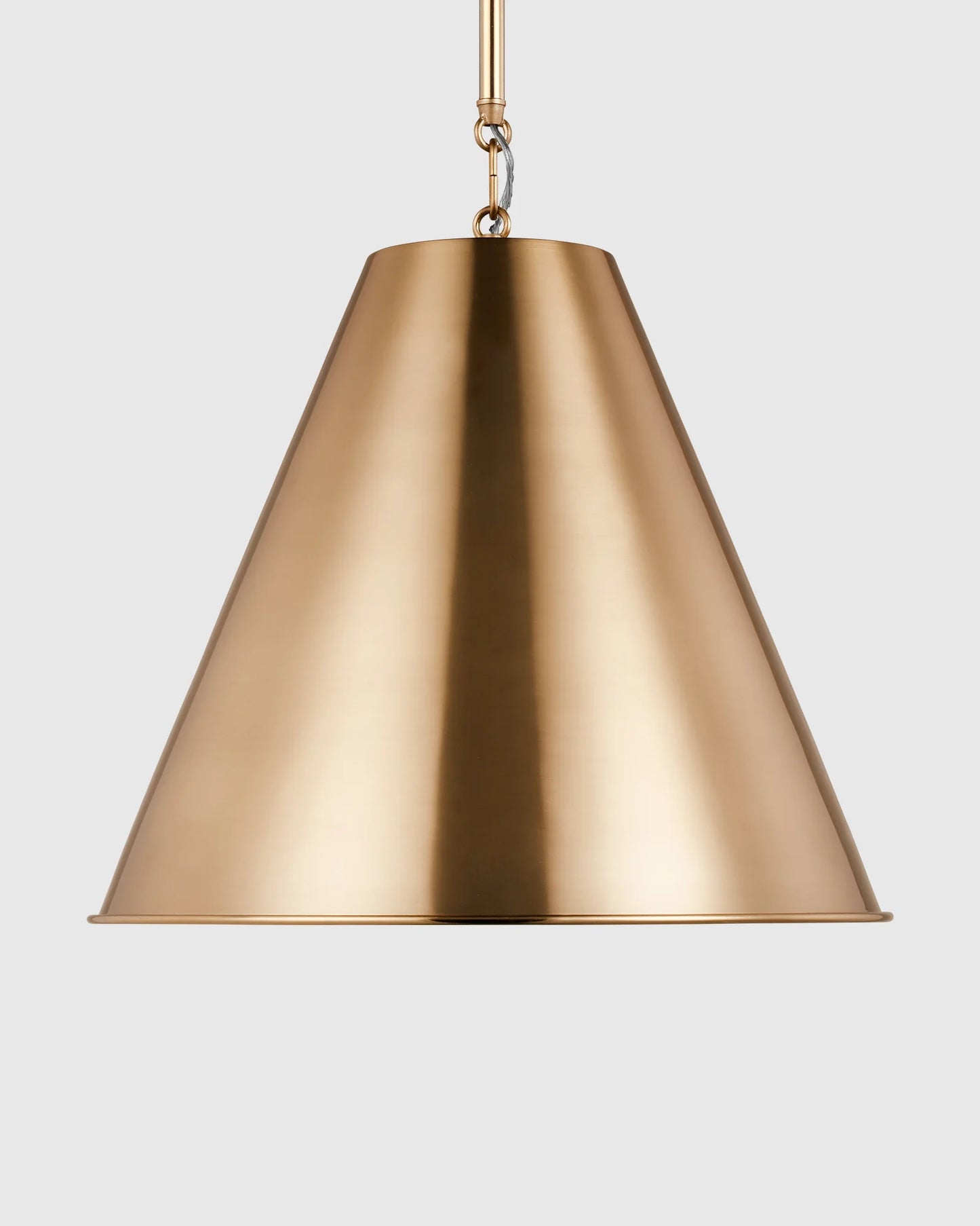 Tapered Steel Shade Pendant Light - One Size / Brass