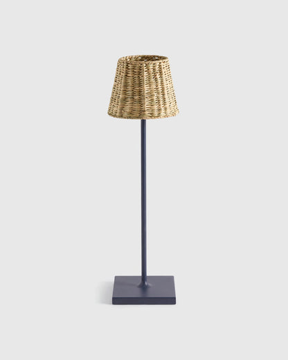 Poldina Pro Rechargeable Table Lamp with Seagrass Shade by Zafferano - Regular / White