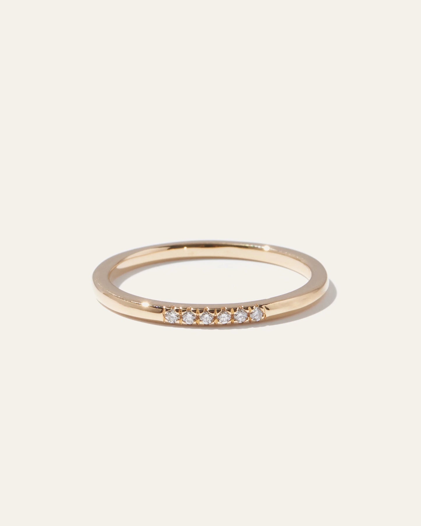 14K Gold Diamond Line Ring - 4 / White Gold