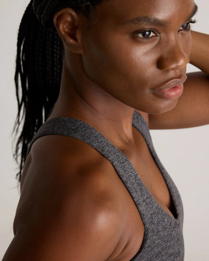 Ultra-Soft V-Neck Cropped Tank - XS / Heather Navy