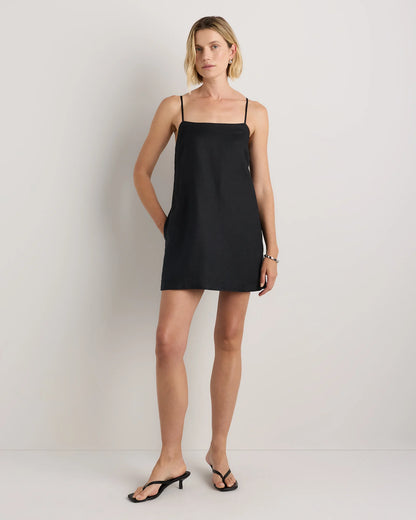 100% European Linen Mini Skort Dress - XS / Moonstone Blue