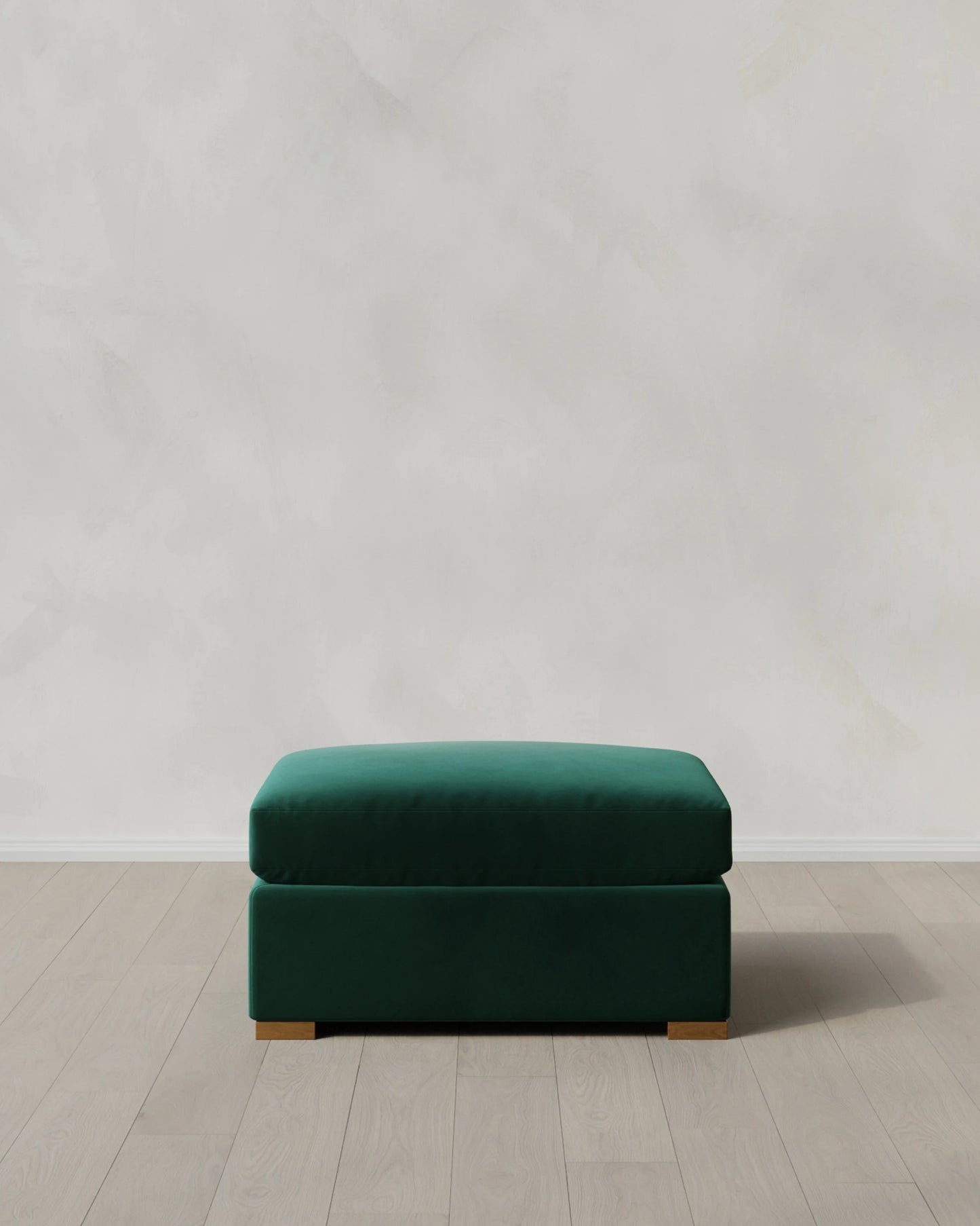 Hollis Slope Arm Ottoman in Performance Velvet - 37" / Taupe