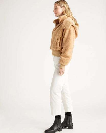 Hooded Sherpa Jacket - XS / Black