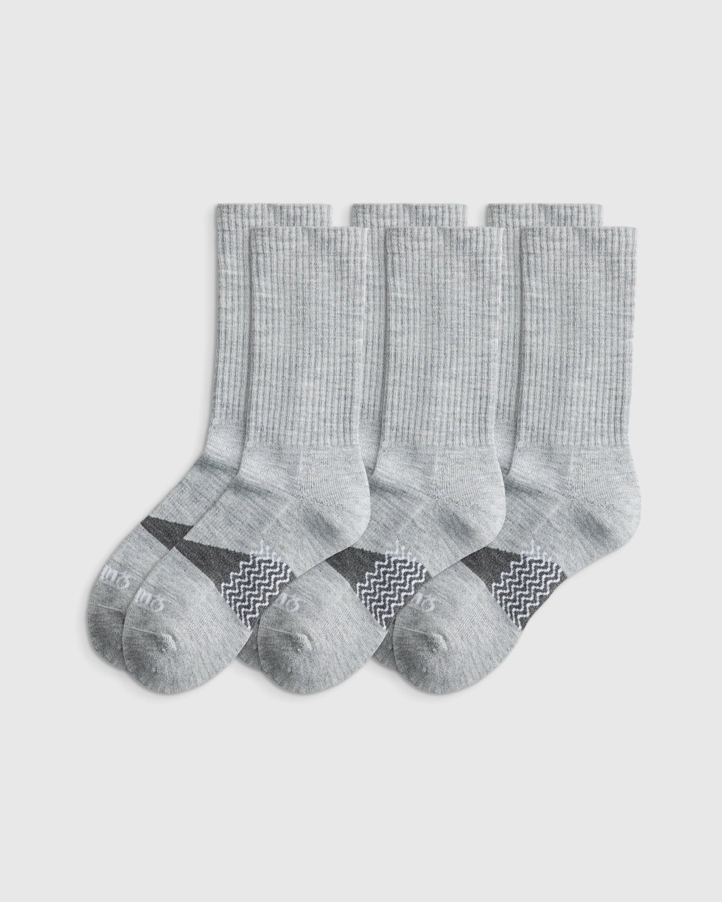 Alpaca Crew Socks (3-Pack) - S / Heather Grey