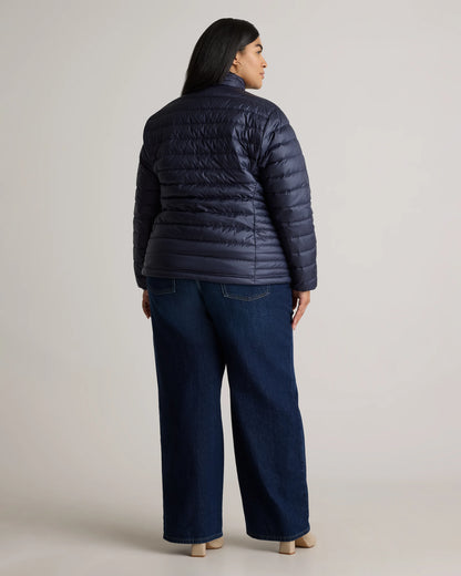 Lightweight Down Packable Puffer Jacket - 1X / Black