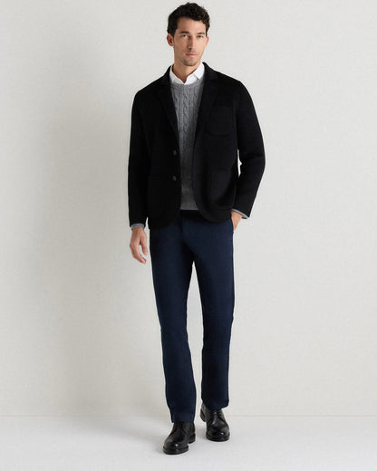 100% Mongolian Cashmere Double-Faced Chore Blazer - S / Heather Charcoal