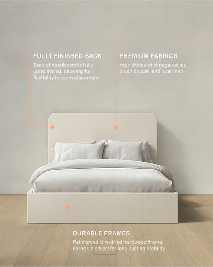 100% Linen Curved Bed - Full / Canvas