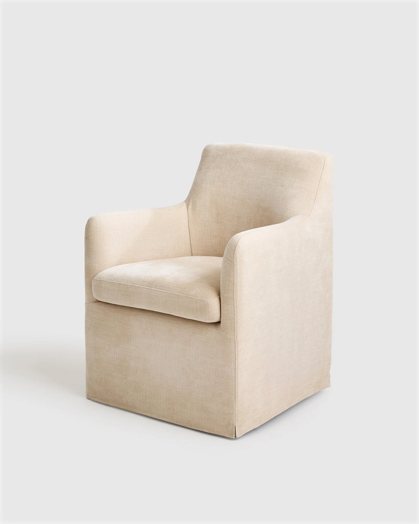 Performance Chenille Curved Back Dining Chair - One Size / Natural