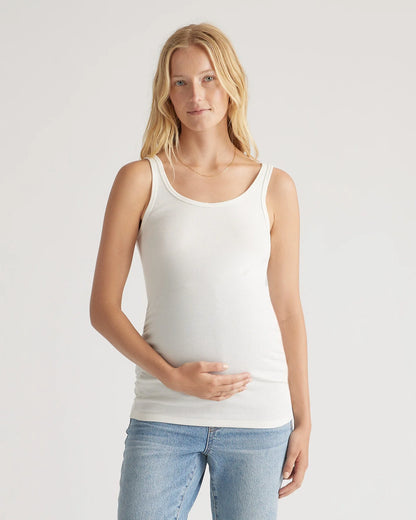 Bamboo Rib Maternity Scoop Neck Tank - XS / Deep Navy