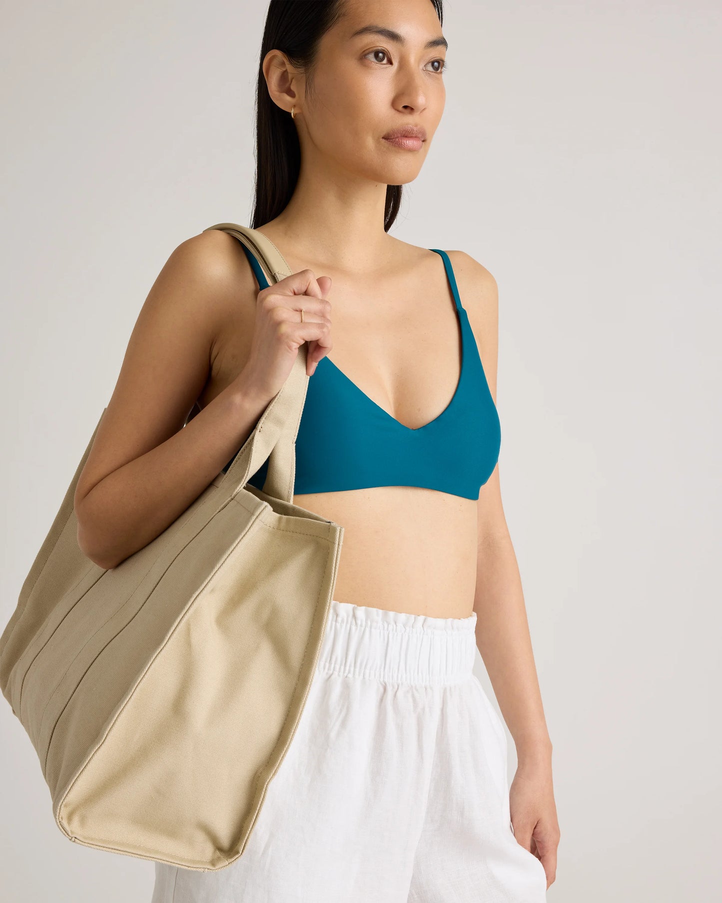 100% European Linen High Waisted Shorts - XS / Sky Blue Mariner Stripe