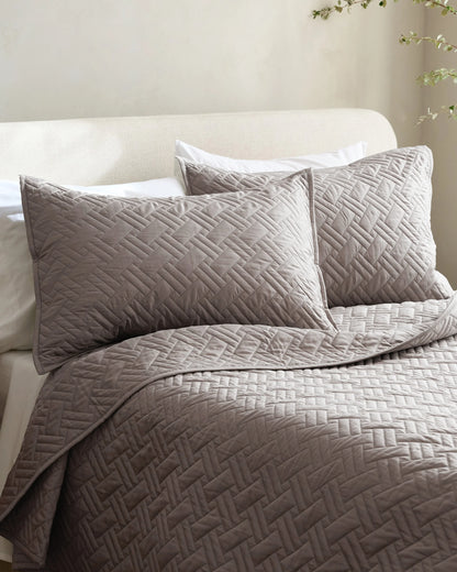 Organic Cotton Basketweave Quilt - Twin / White