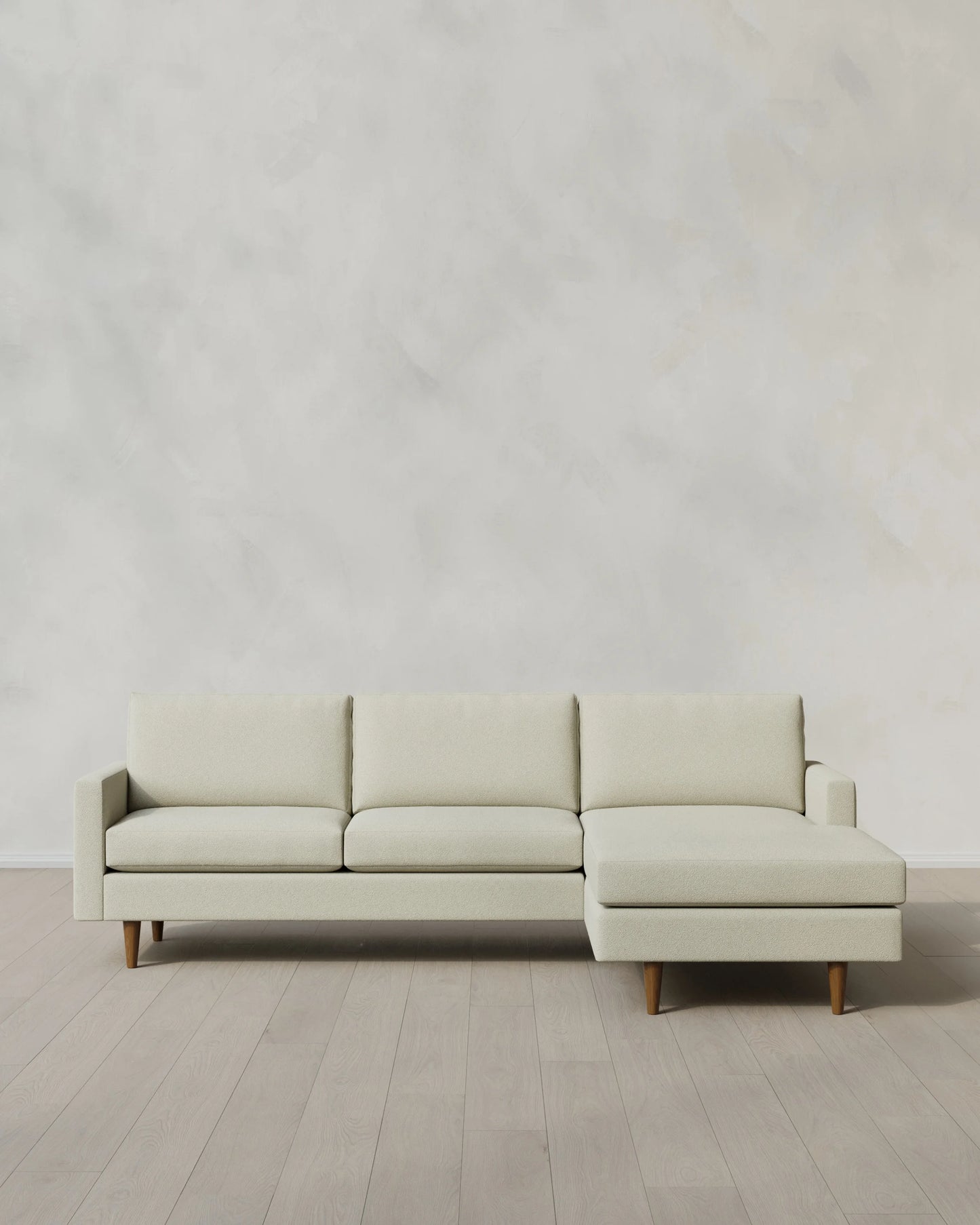Atlas Midcentury Chaise Sectional in Performance Basketweave - 106" Right Arm / Navy