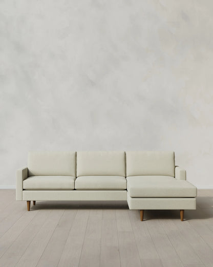Atlas Midcentury Chaise Sectional in Performance Basketweave - 106" Right Arm / Navy