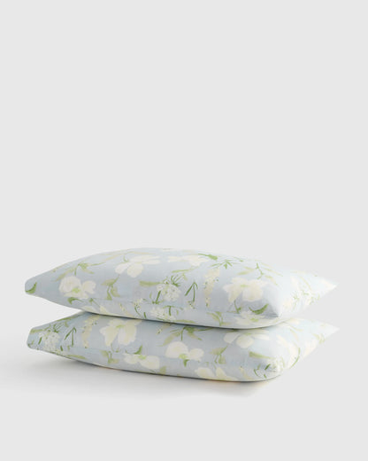 Organic Crisp Percale Pillowcase Set - Standard / White
