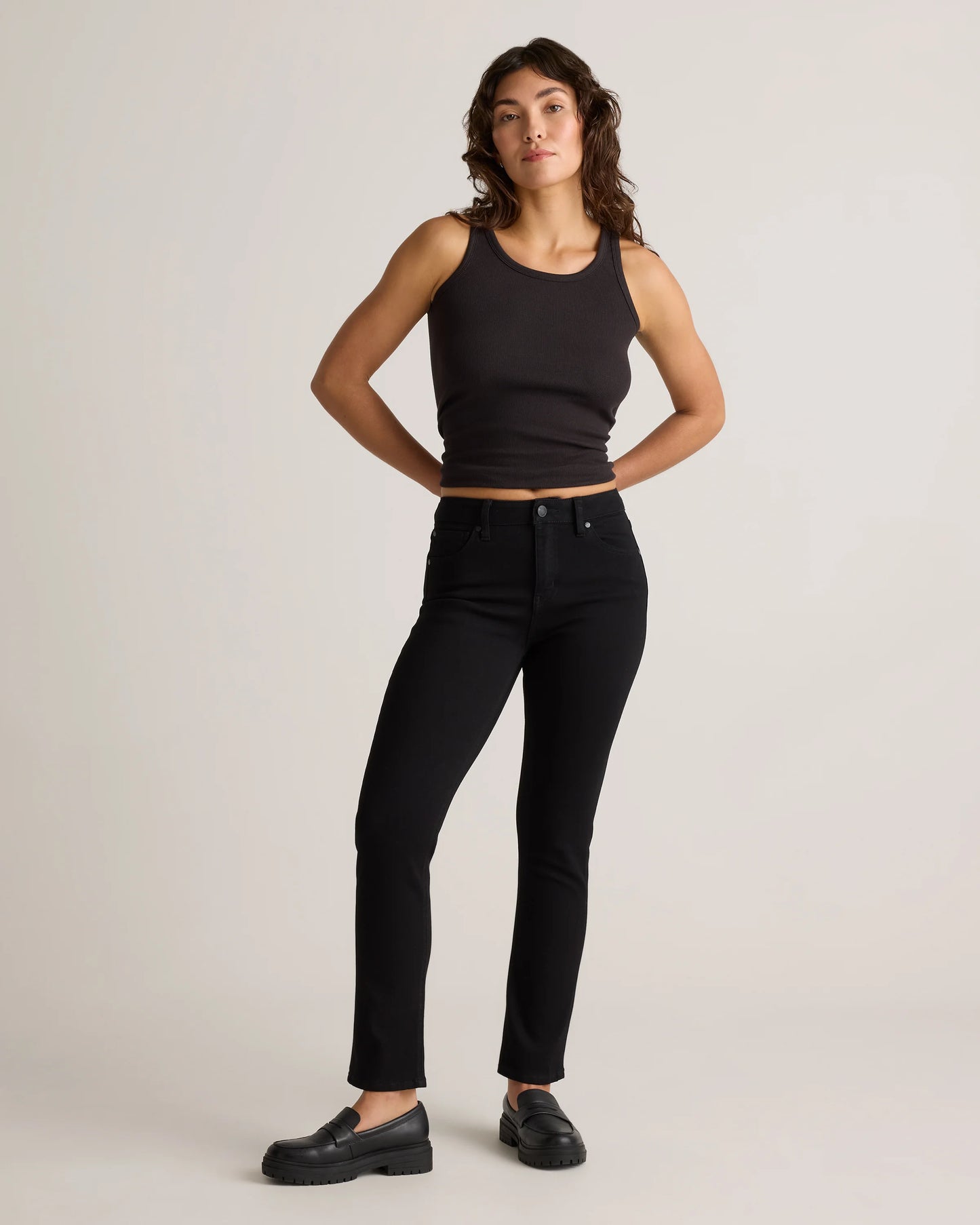 Luna Stretch Slim Straight Jeans - 24 / Black