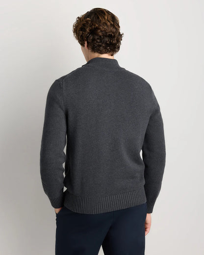 100% Organic Cotton Quarter-Zip Sweater - S / Moonstone Blue