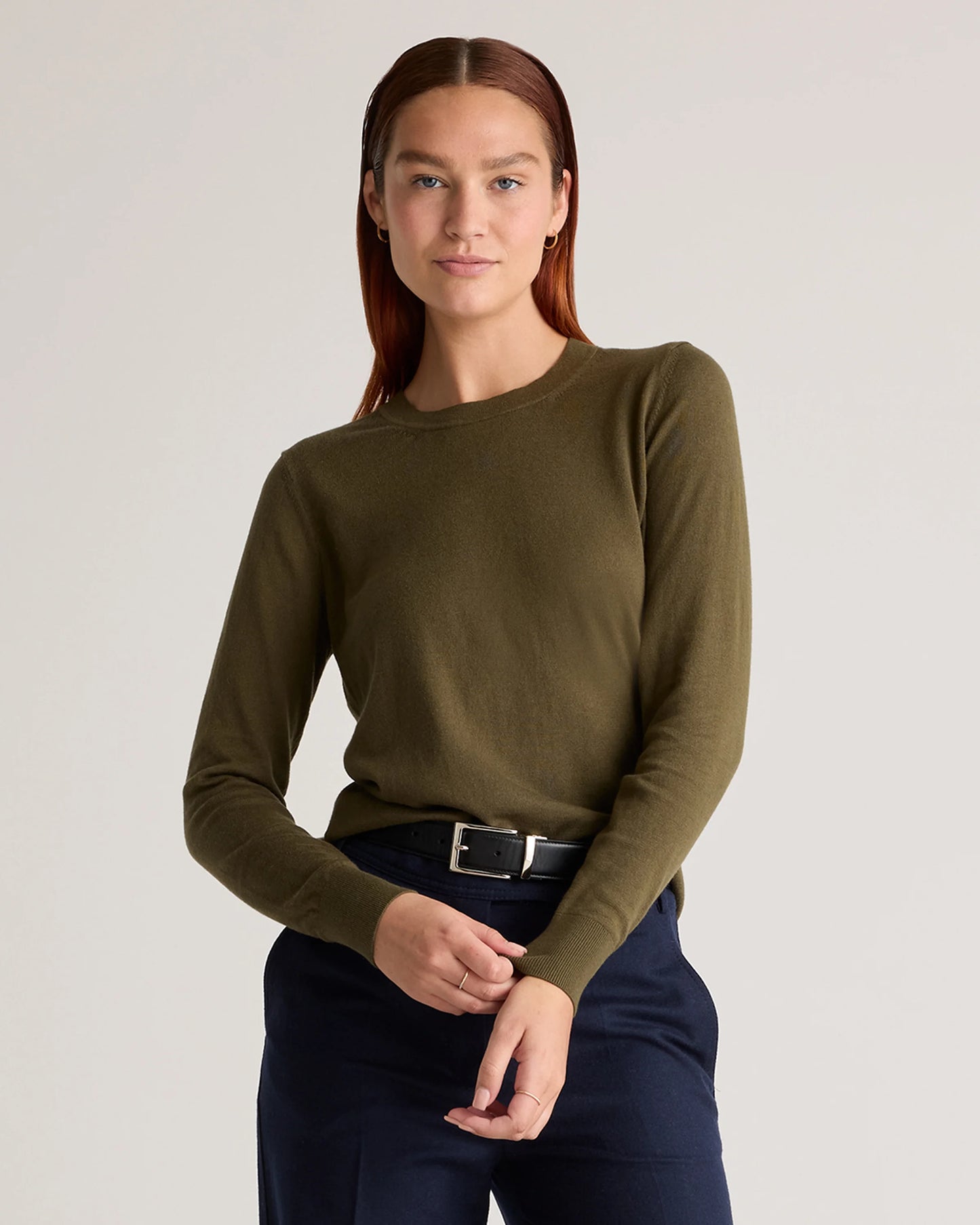 Lightweight Cotton Cashmere Crew Sweater - XS / Mountain Spring Blue