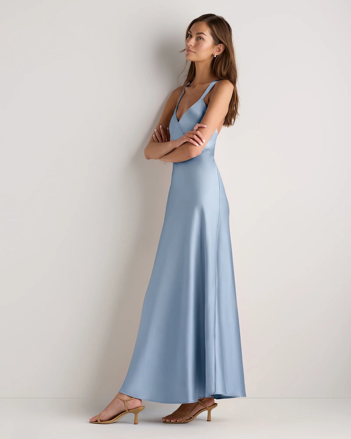 Bianca Stretch Satin Dress - 0 / Garden Sage Green