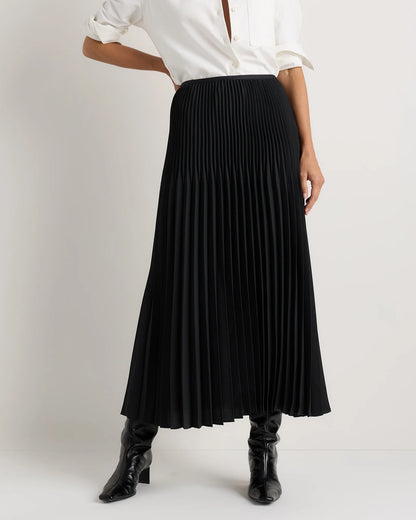 Pleated Matte Midi Skirt - XS / Coffee Bean Brown